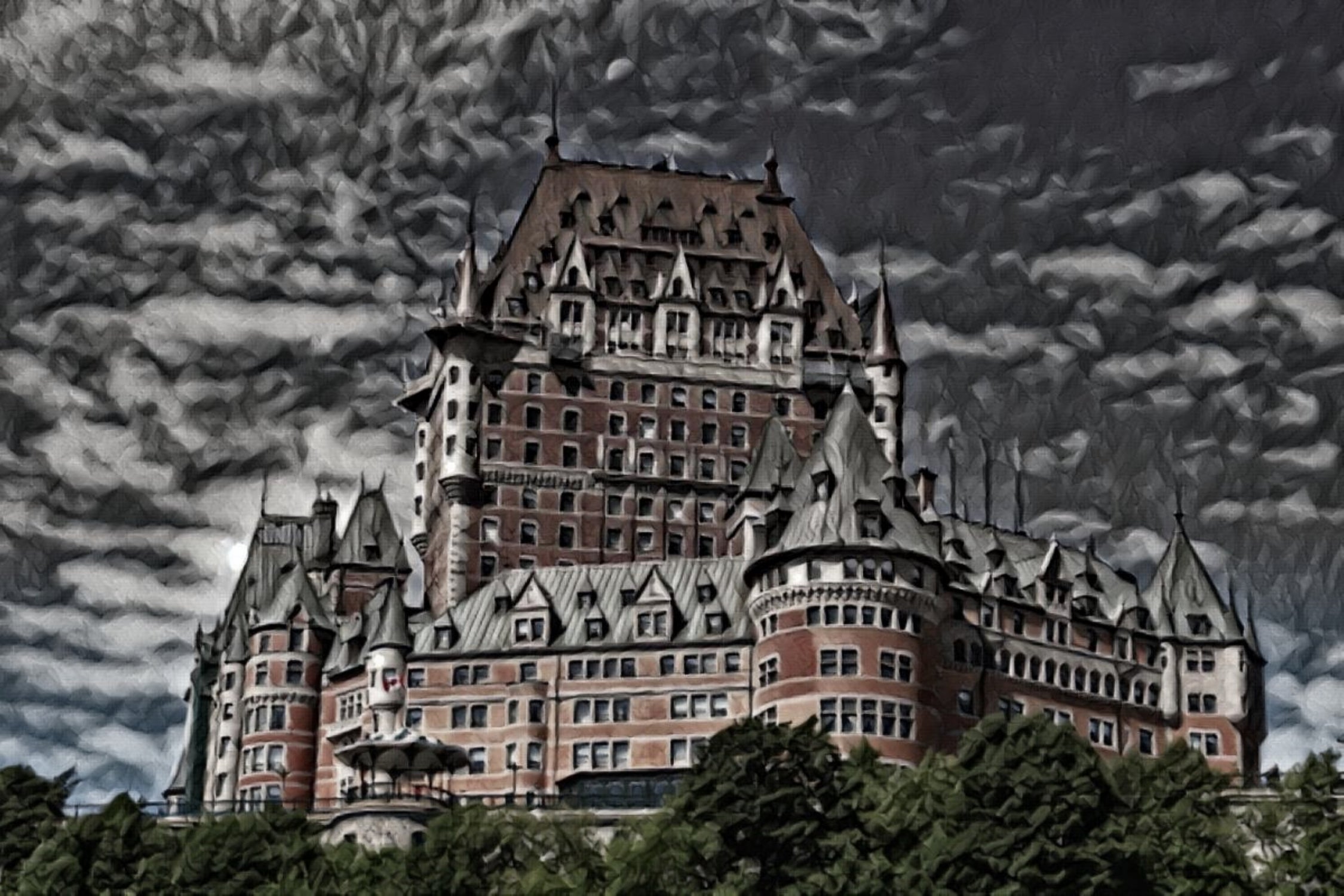 Canada Château Frontenac Artistic Illustration Rough by Renna Jason on GIANT ART - white cartooning