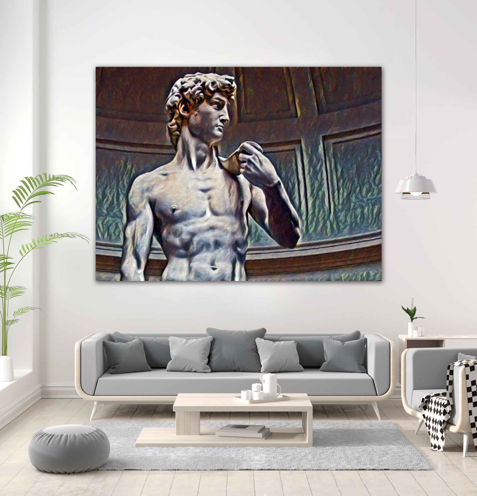 David from Michelangelo Artistic Illustration Relief by Luis Lonn on GIANT ART - black cartooning