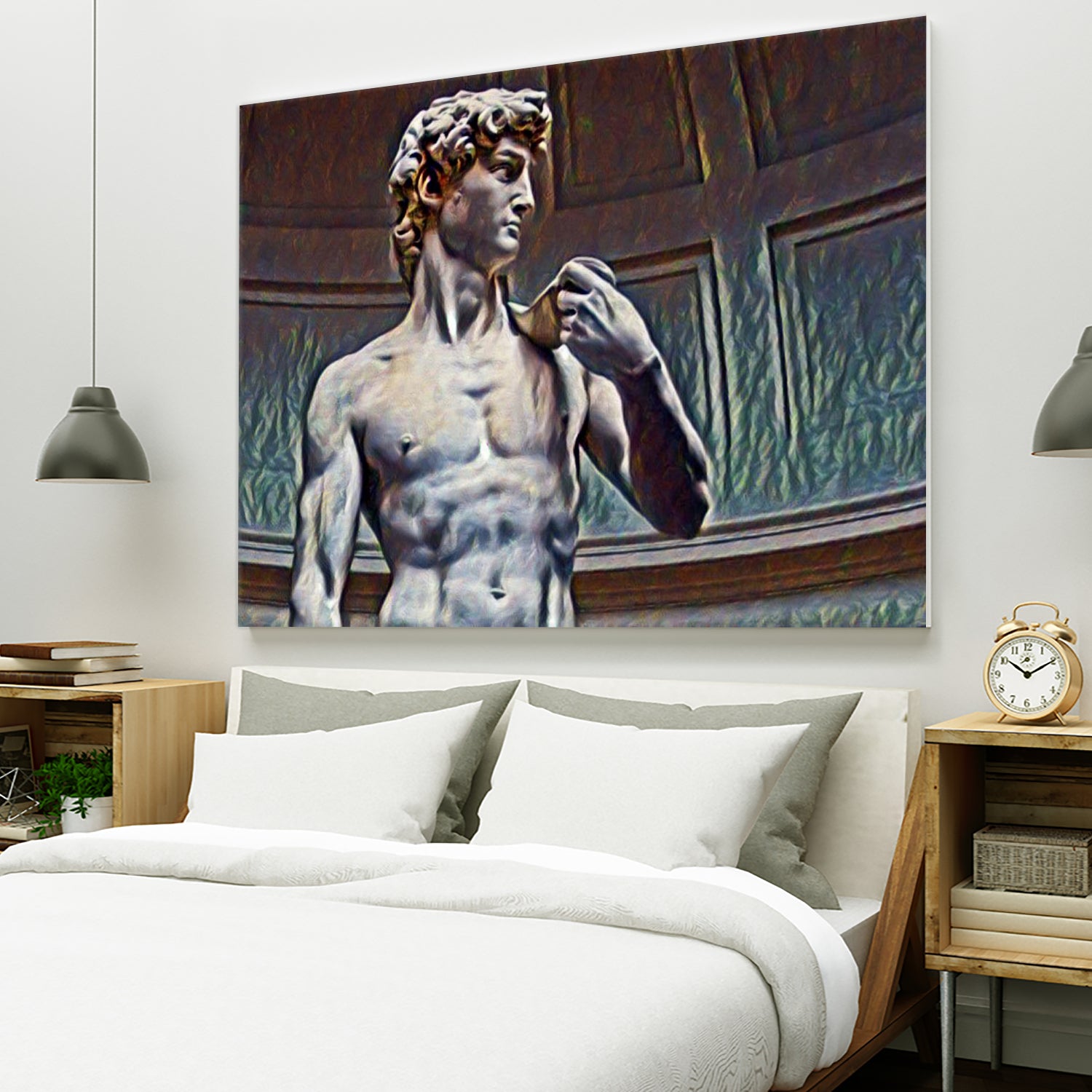 David from Michelangelo Artistic Illustration Relief by Luis Lonn on GIANT ART - black cartooning