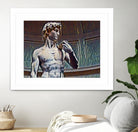 David from Michelangelo Artistic Illustration Relief by Luis Lonn on GIANT ART - black cartooning