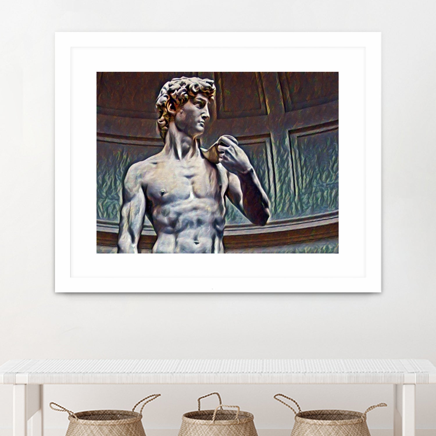 David from Michelangelo Artistic Illustration Relief by Luis Lonn on GIANT ART - black cartooning