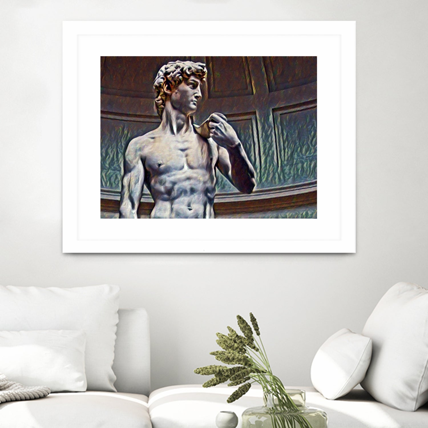 David from Michelangelo Artistic Illustration Relief by Luis Lonn on GIANT ART - black cartooning