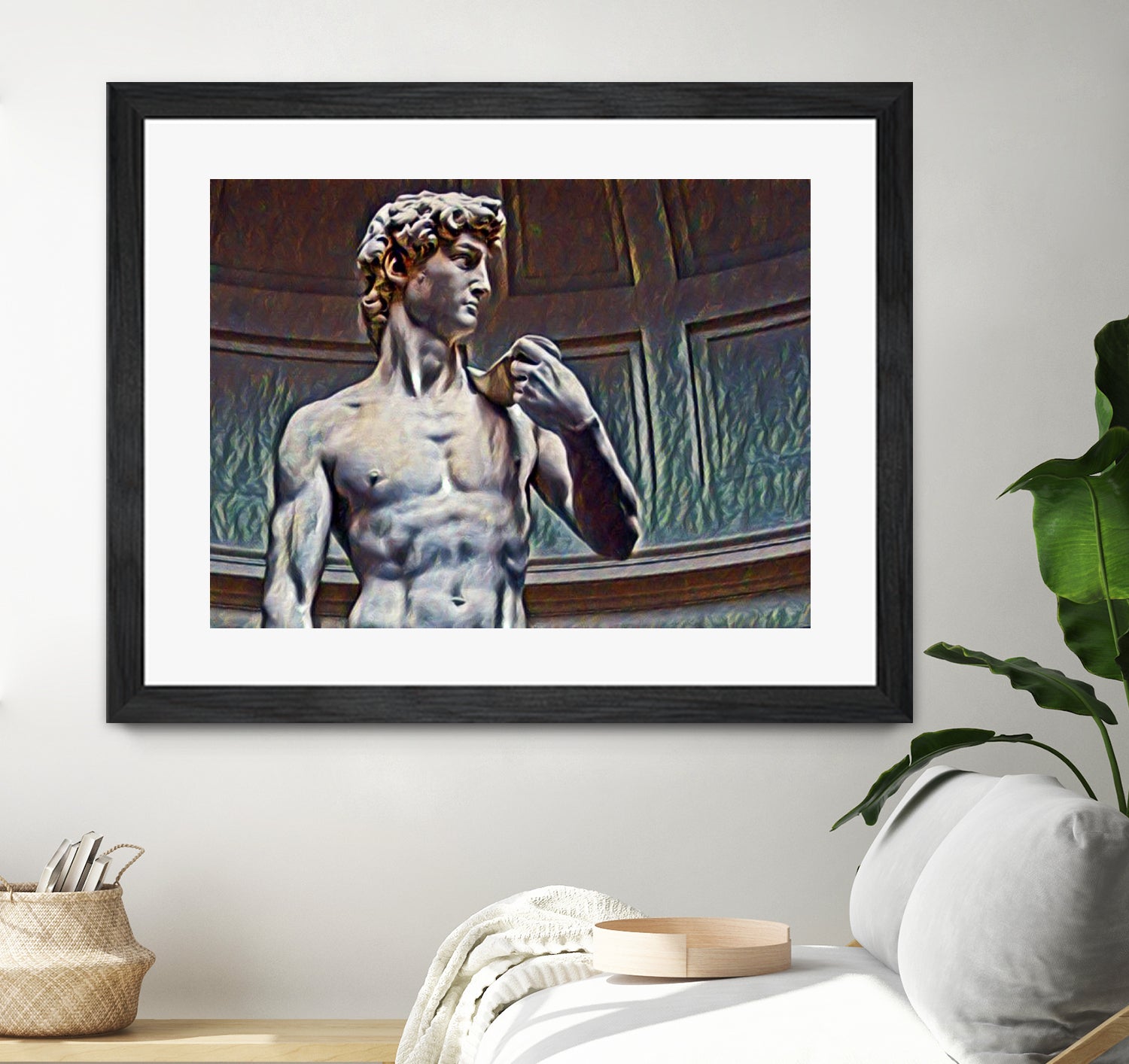 David from Michelangelo Artistic Illustration Relief by Luis Lonn on GIANT ART - black cartooning