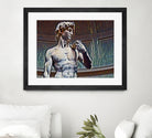 David from Michelangelo Artistic Illustration Relief by Luis Lonn on GIANT ART - black cartooning