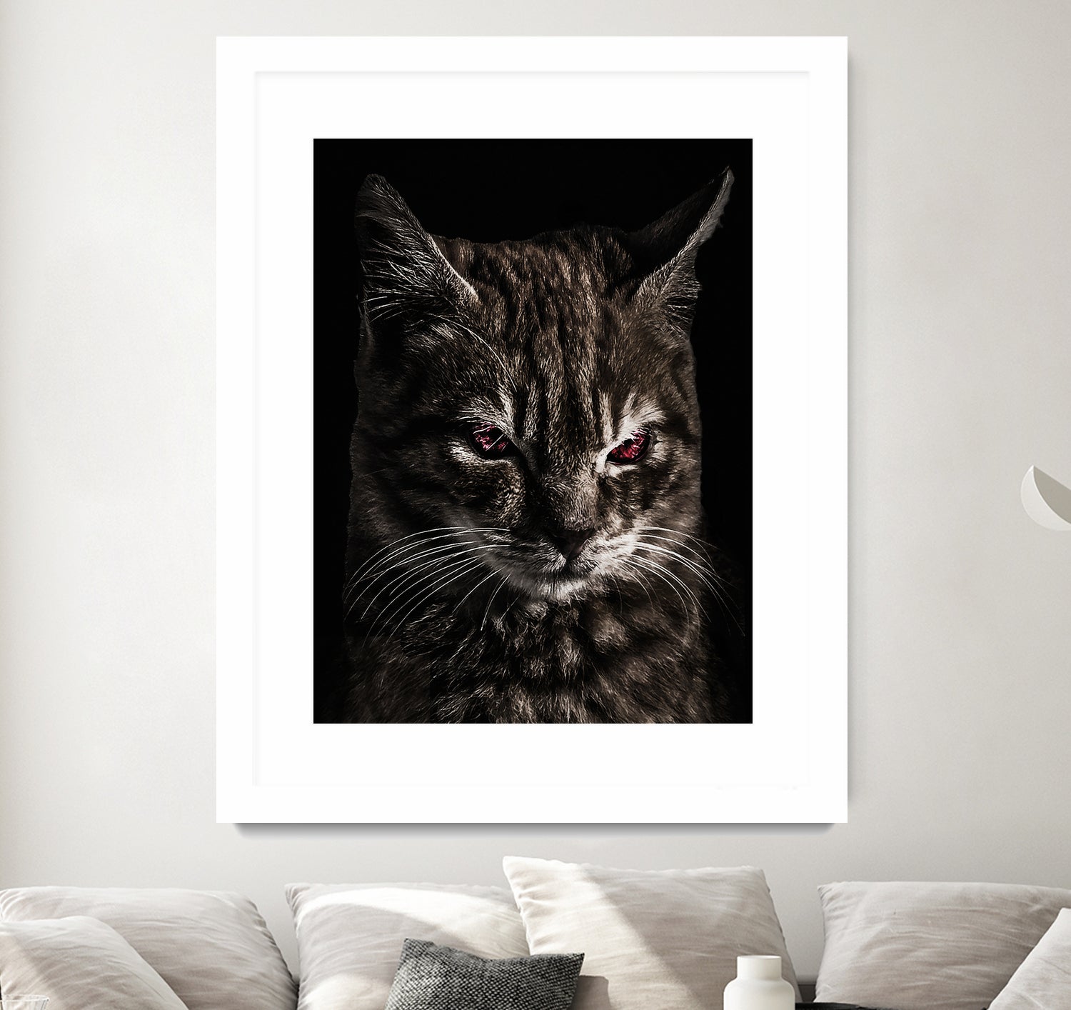 Creepy Kitten Portrait Photo Illustration by Daniel Ferreira-Leites on GIANT ART - black mixed media