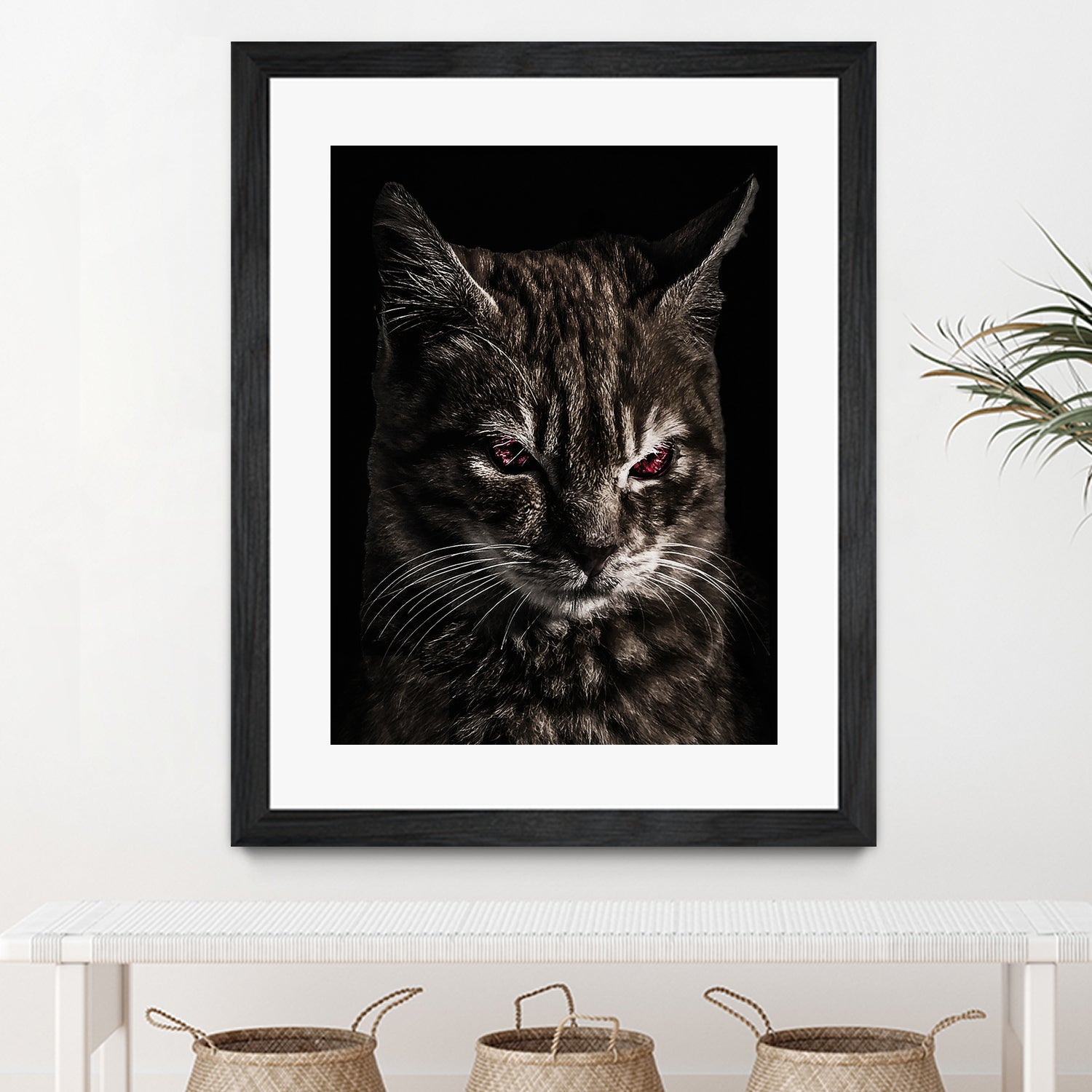 Creepy Kitten Portrait Photo Illustration by Daniel Ferreira-Leites on GIANT ART - black mixed media