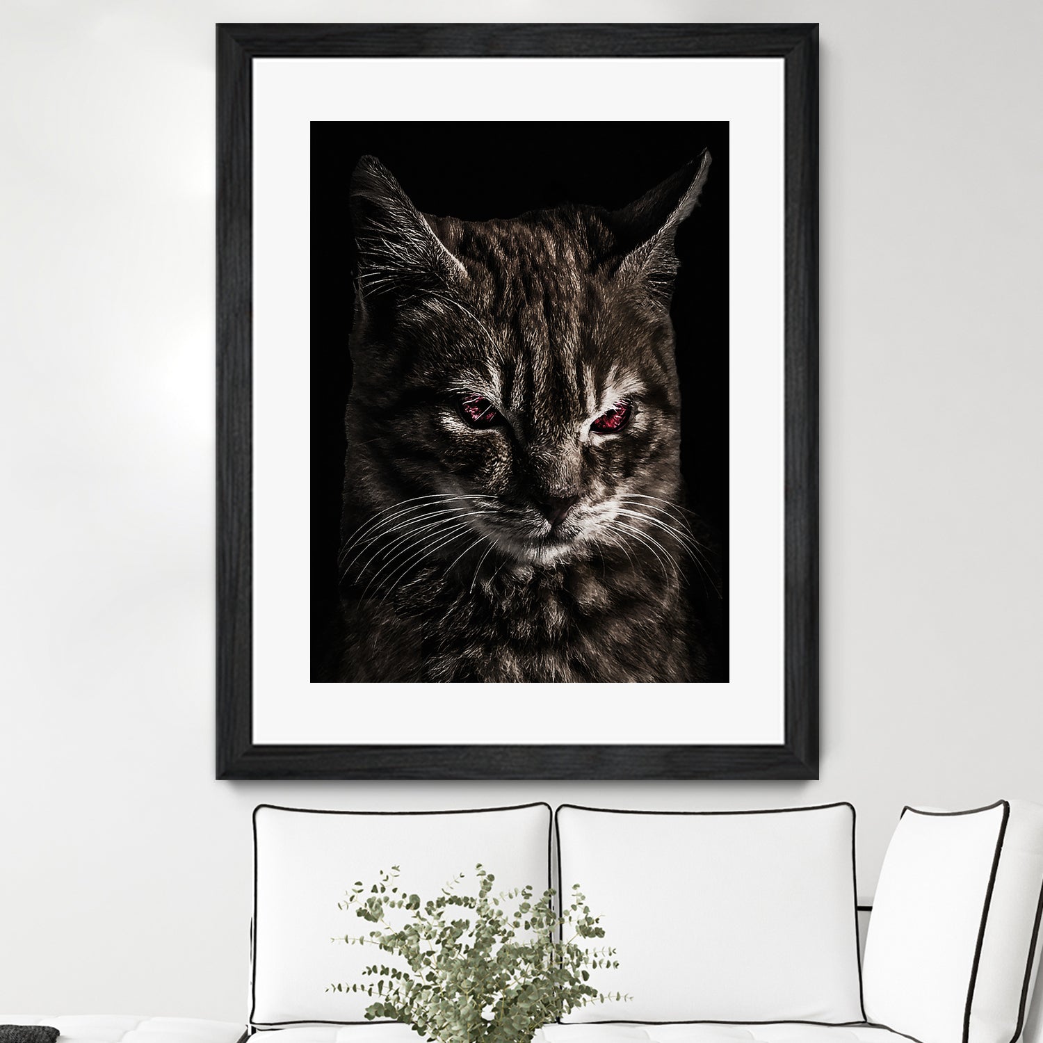 Creepy Kitten Portrait Photo Illustration by Daniel Ferreira-Leites on GIANT ART - black mixed media