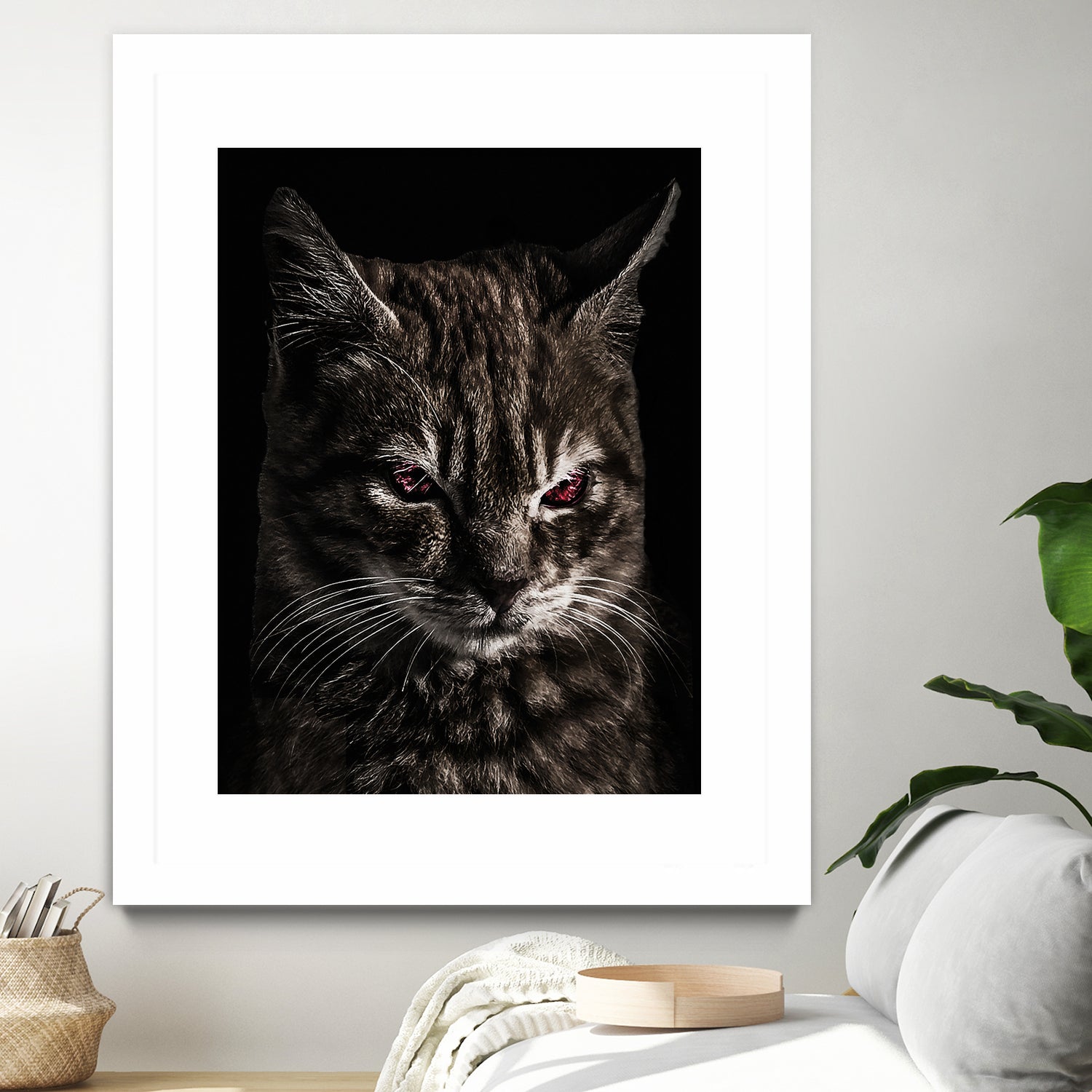 Creepy Kitten Portrait Photo Illustration by Daniel Ferreira-Leites on GIANT ART - black mixed media