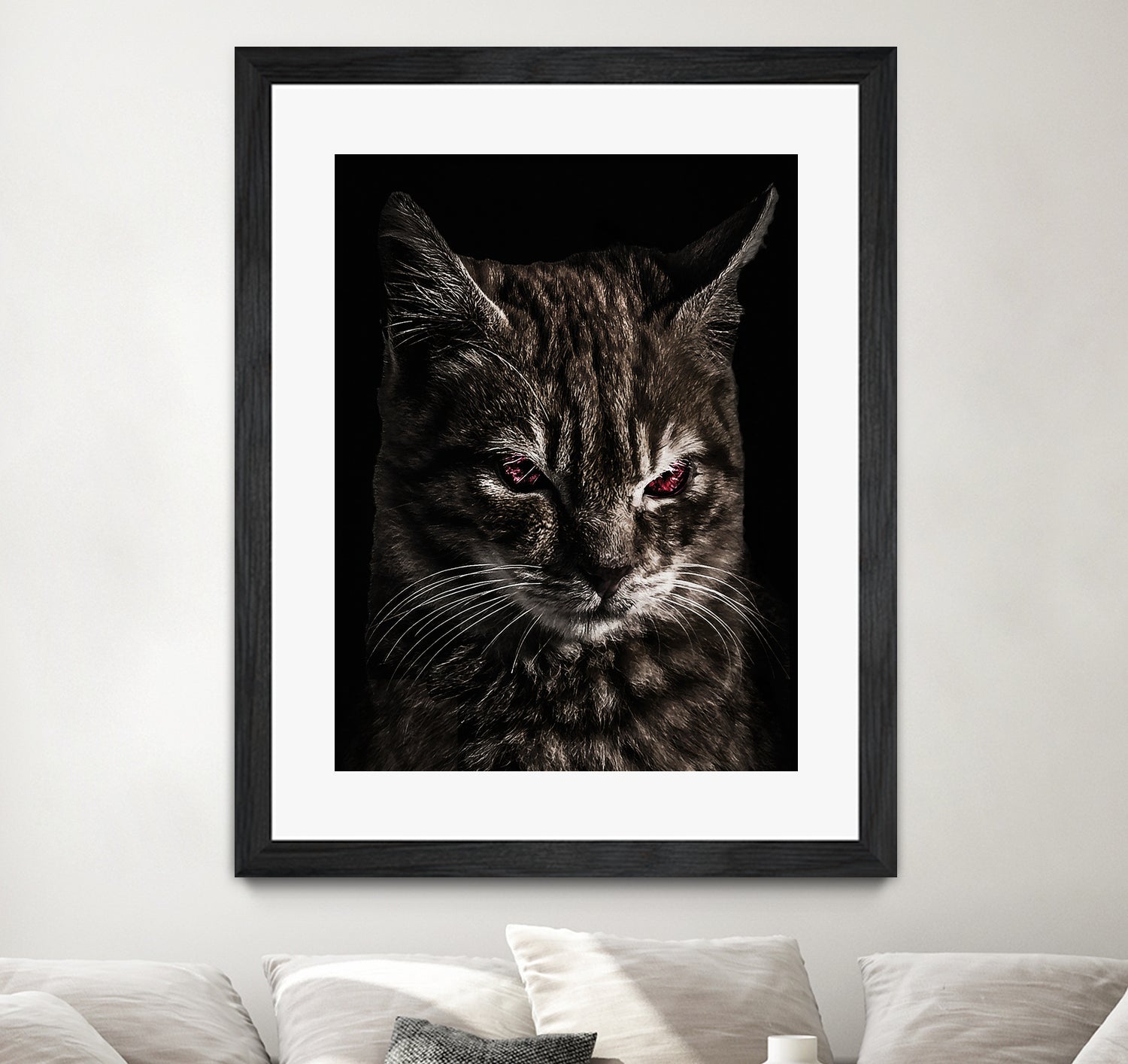 Creepy Kitten Portrait Photo Illustration by Daniel Ferreira-Leites on GIANT ART - black mixed media