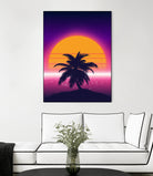 Retrowave Palm Sunset by Muhammad Daffa Umar on GIANT ART - black photo illustration