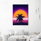 Retrowave Palm Sunset by Muhammad Daffa Umar on GIANT ART - black photo illustration