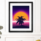 Retrowave Palm Sunset by Muhammad Daffa Umar on GIANT ART - black photo illustration