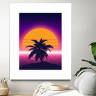 Retrowave Palm Sunset by Muhammad Daffa Umar on GIANT ART - black photo illustration