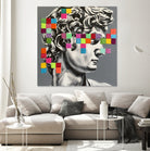 Pixel david by eugenia retana on GIANT ART - gray mixed media