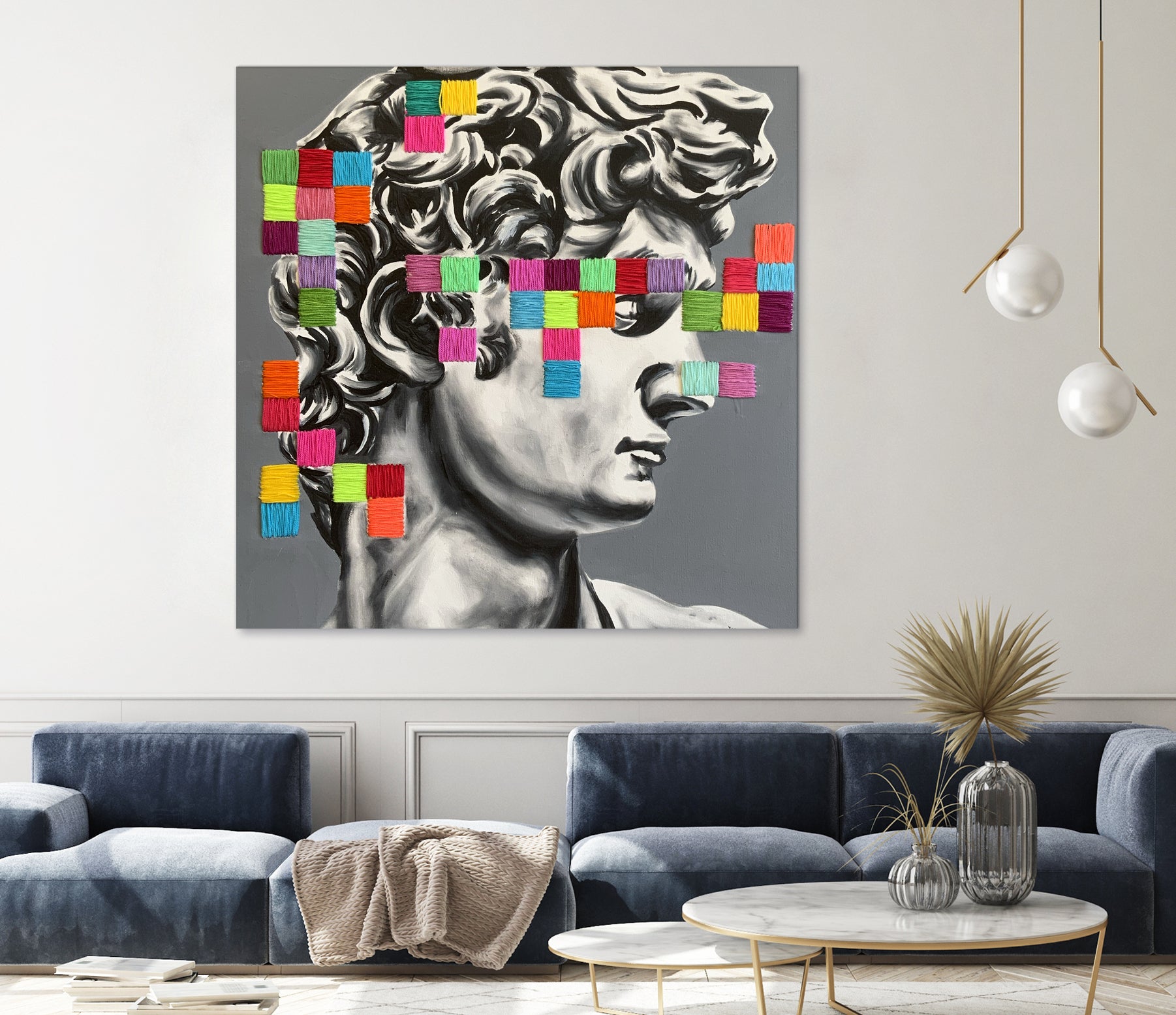 Pixel david by eugenia retana on GIANT ART - gray mixed media