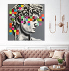 Pixel david by eugenia retana on GIANT ART - gray mixed media