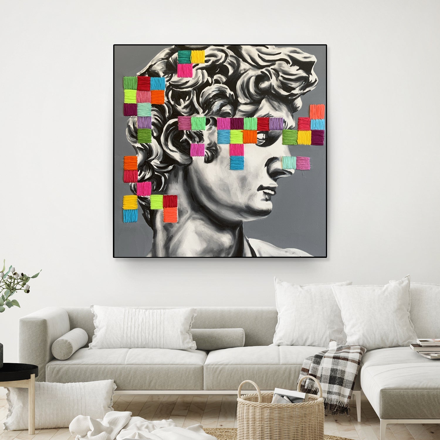 Pixel david by eugenia retana on GIANT ART - gray mixed media