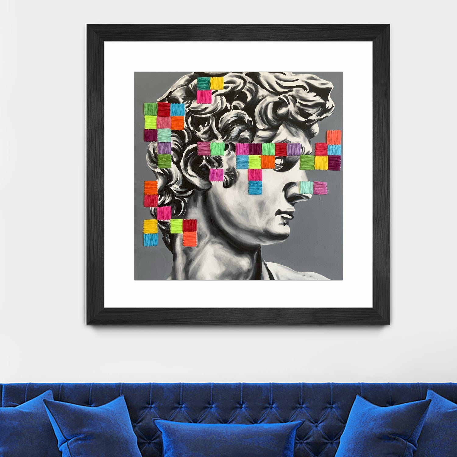 Pixel david by eugenia retana on GIANT ART - gray mixed media