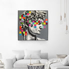 Pixel david by eugenia retana on GIANT ART - gray mixed media