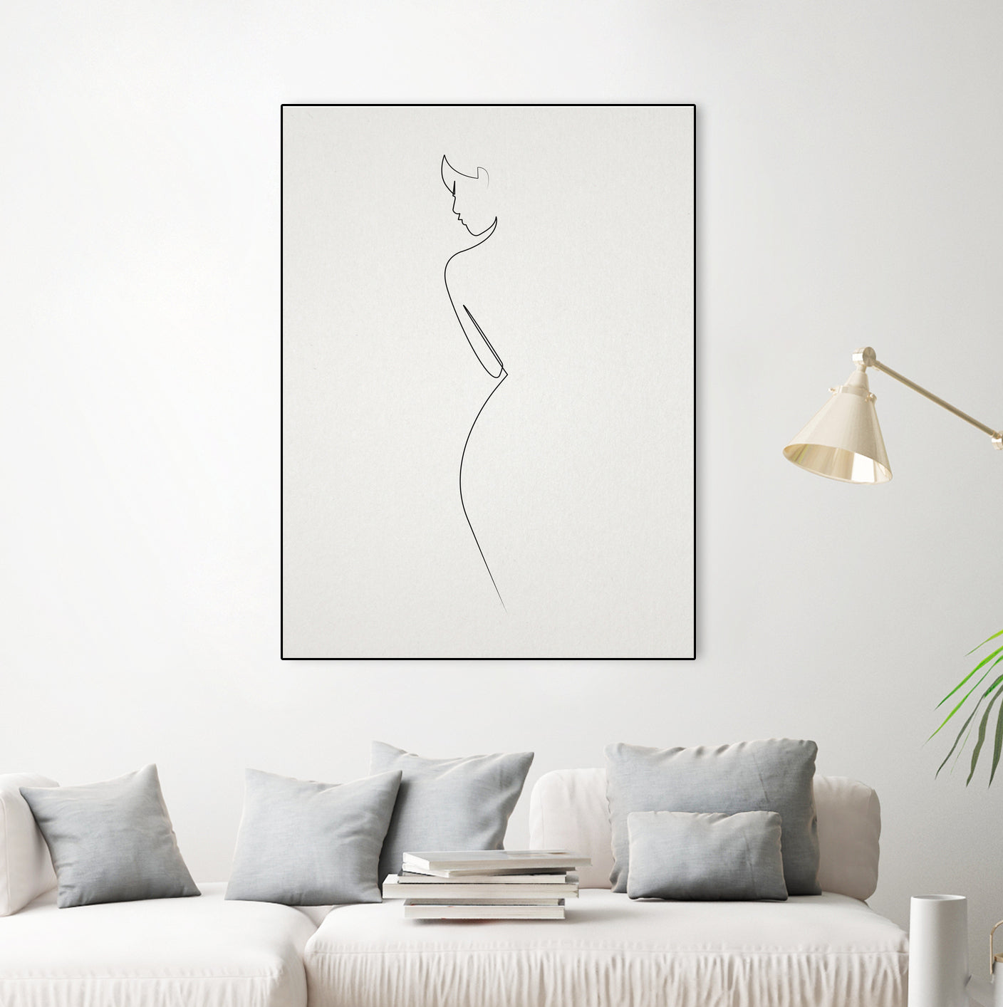 One Line nude by Christophe Louis on GIANT ART - brown digital drawing