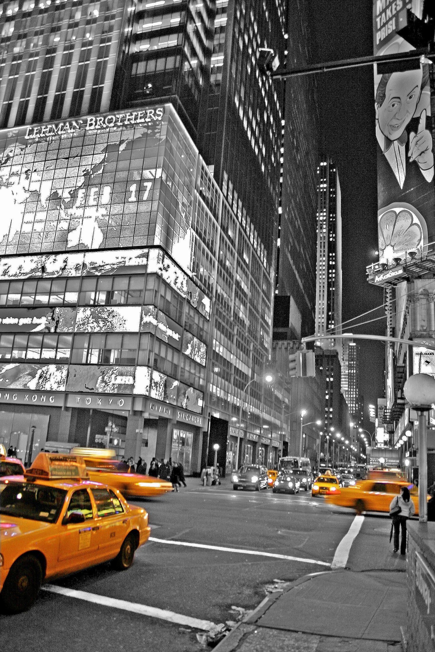 NYC - Yellow Cabs - Lehman Brothers by Ralph Frankenberg on GIANT ART - black photo illustration