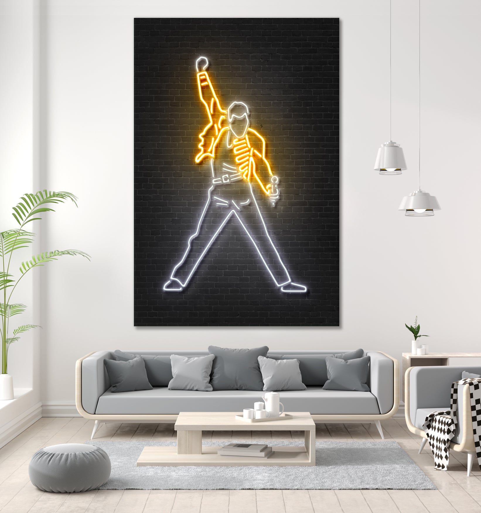 Freddy Mercury by Octavian Mihai Mielu on GIANT ART - yellow 3d art