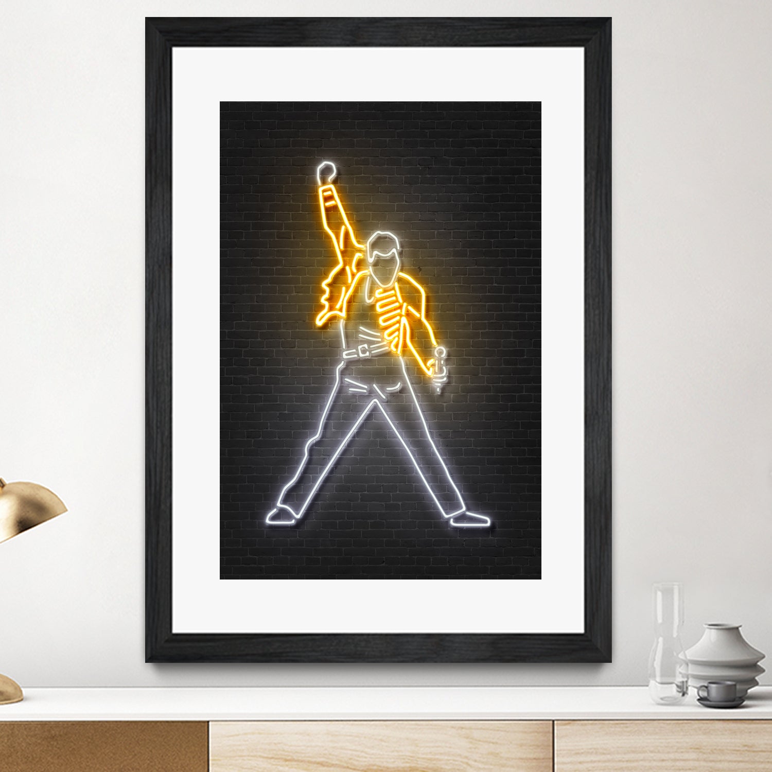 Freddy Mercury by Octavian Mihai Mielu on GIANT ART - yellow 3d art