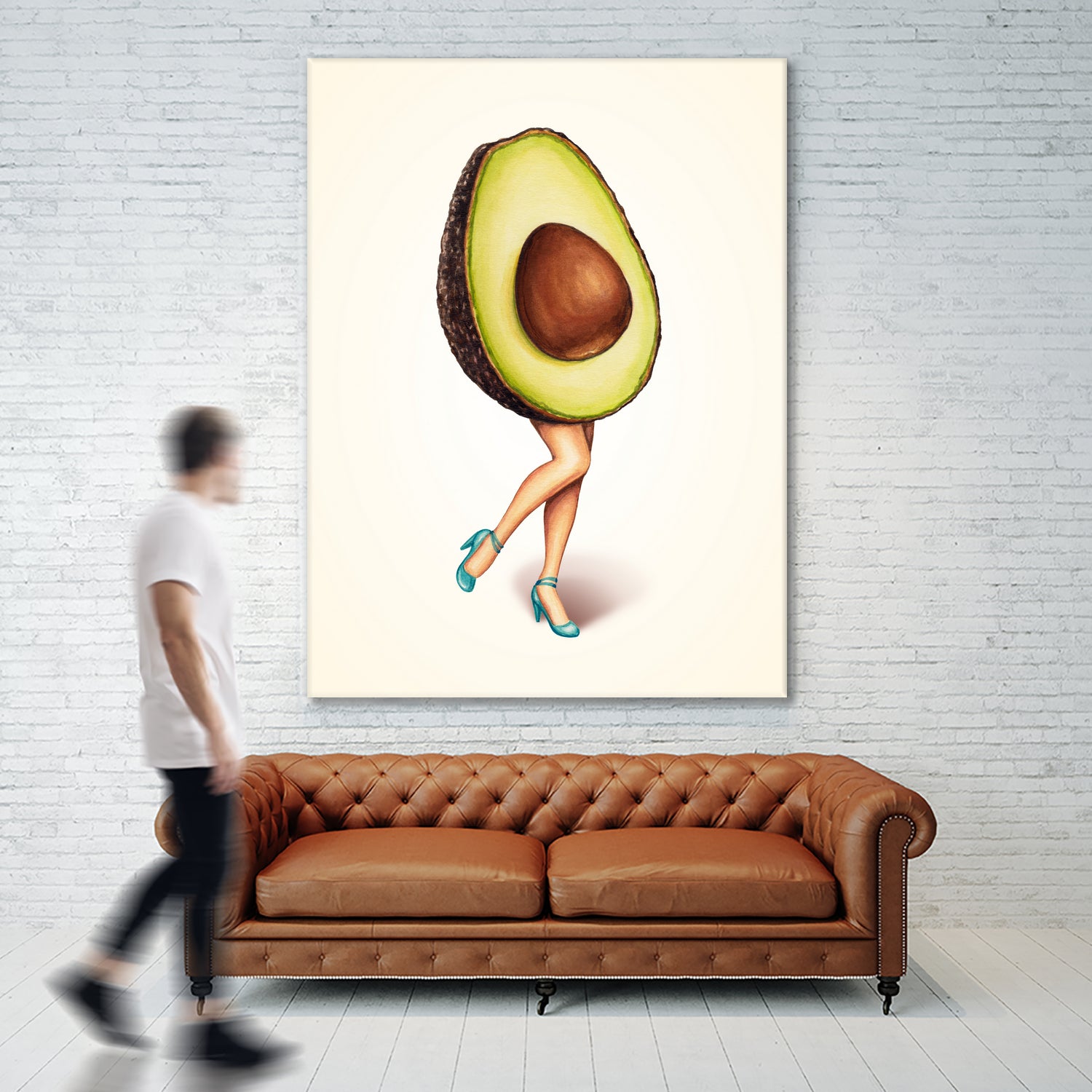 Avocado Girl by Kelly Gilleran on GIANT ART - green mixed media