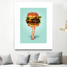 Cheeseburger Girl by Kelly Gilleran on GIANT ART - blue mixed media