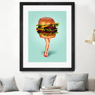 Cheeseburger Girl by Kelly Gilleran on GIANT ART - blue mixed media