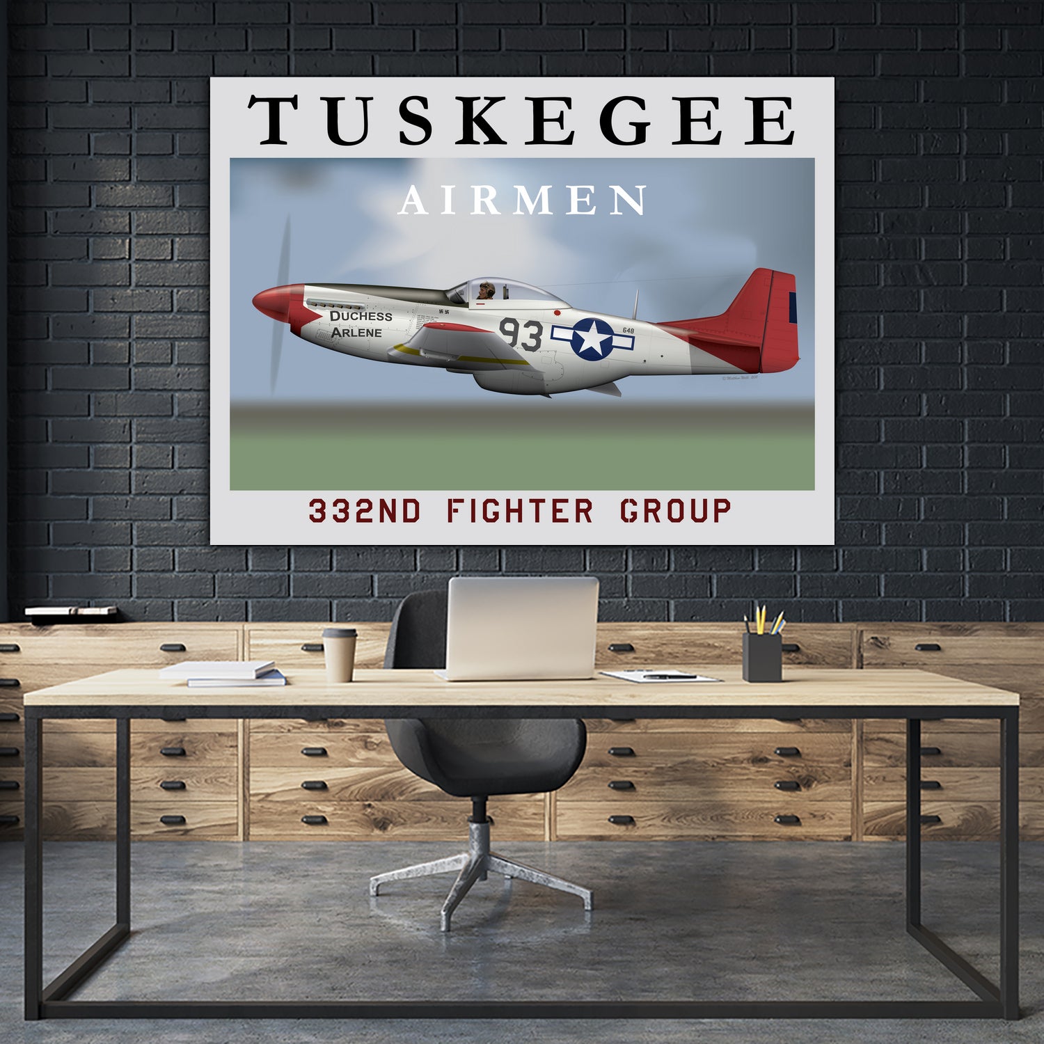 Duchess Arlene Of The Tuskegee Airmen by Matthew Webb on GIANT ART - gray digital drawing