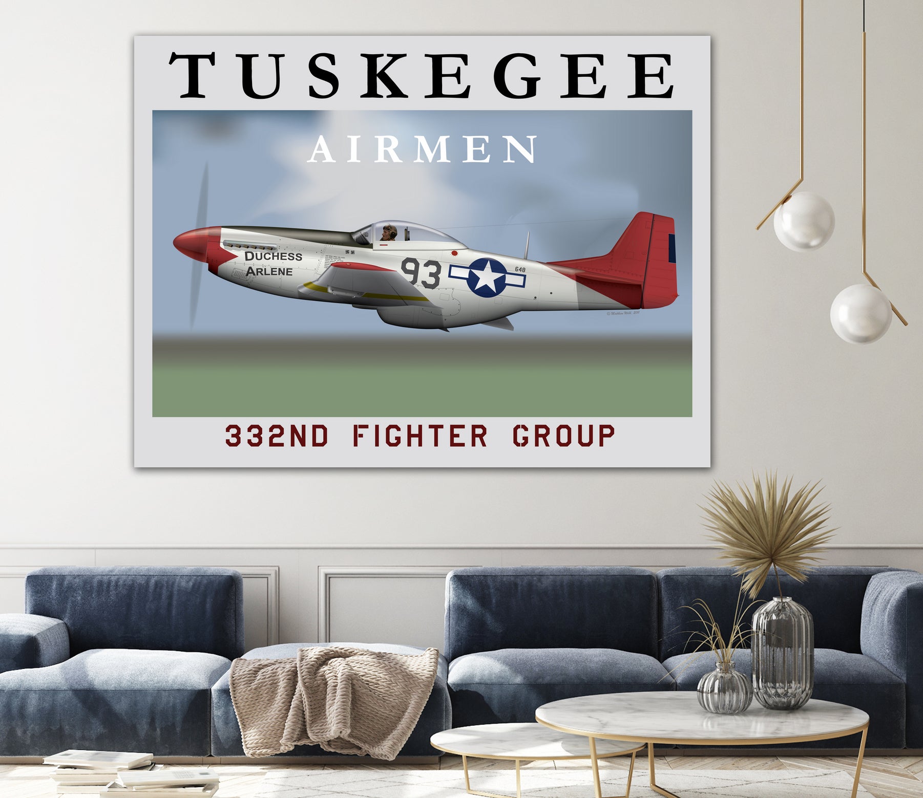 Duchess Arlene Of The Tuskegee Airmen by Matthew Webb on GIANT ART - gray digital drawing