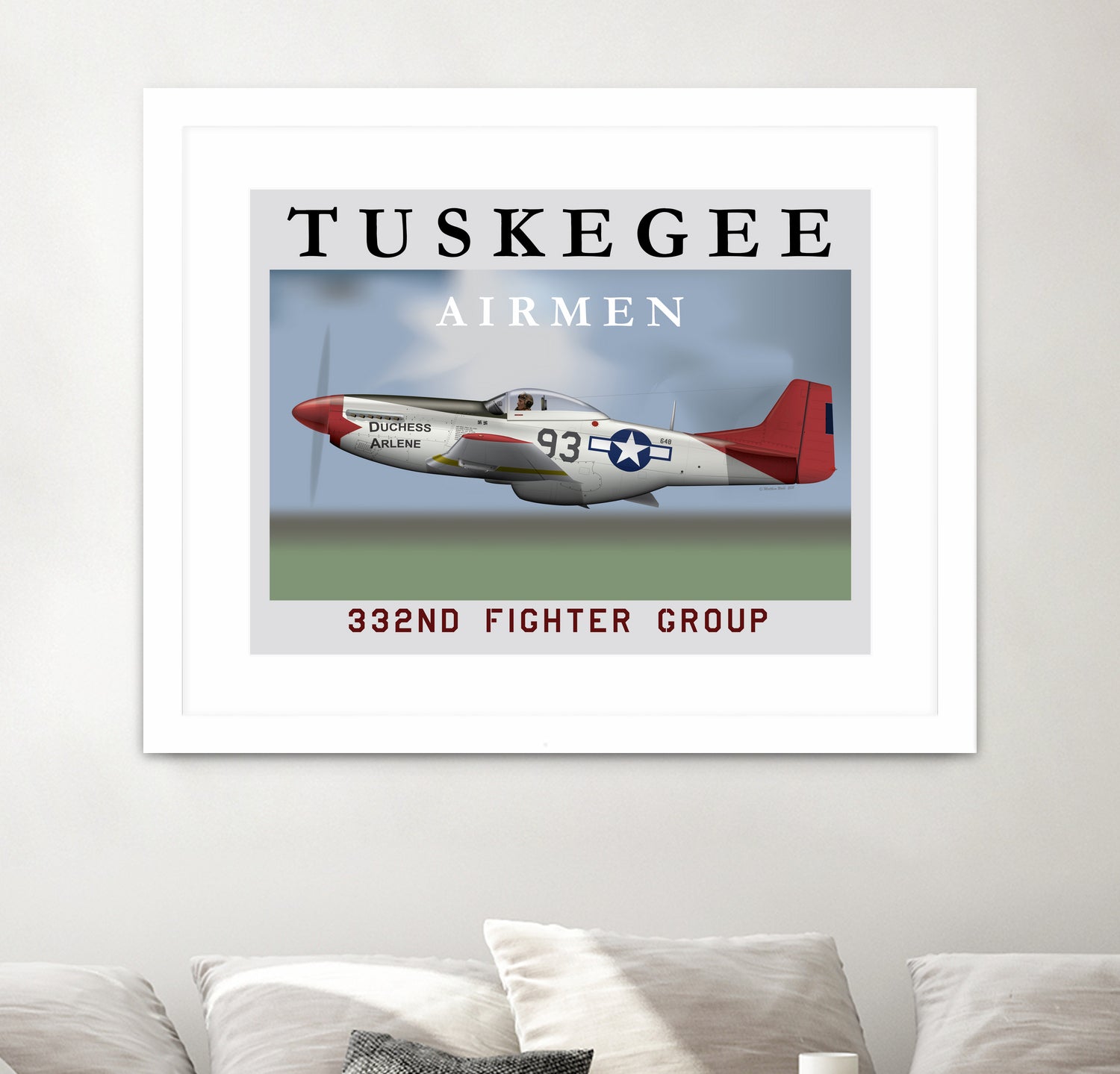 Duchess Arlene Of The Tuskegee Airmen by Matthew Webb on GIANT ART - gray digital drawing