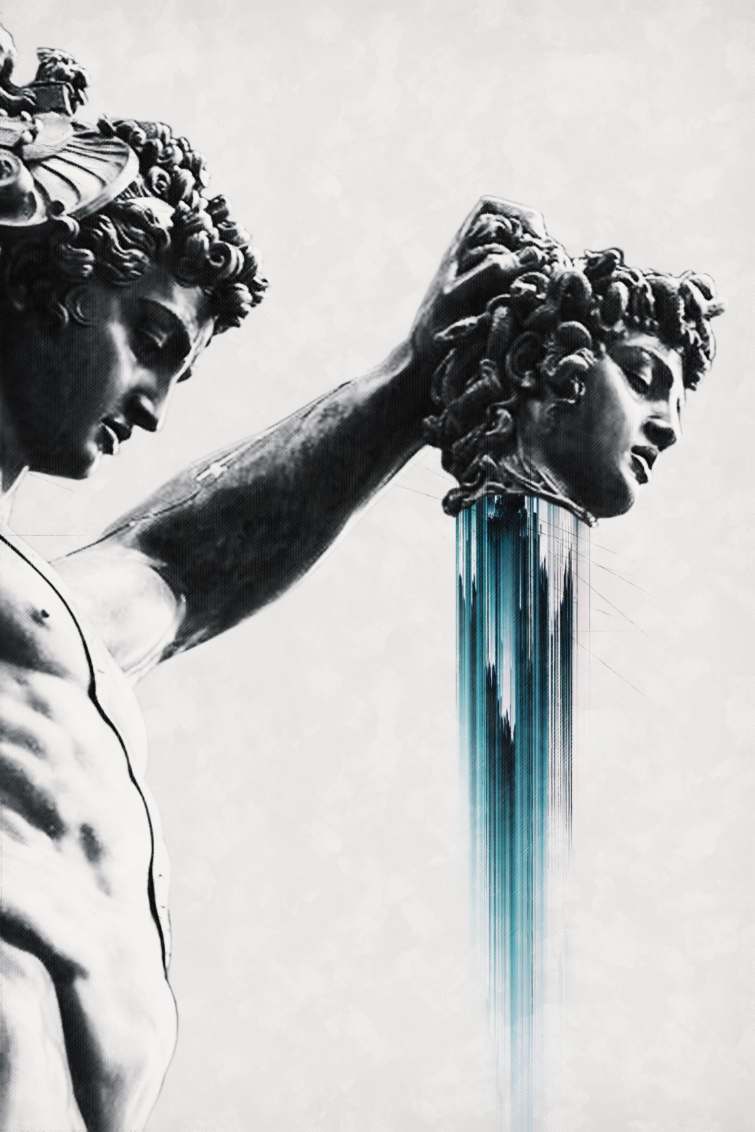 Perseus and  Medusa by Menelaos Trompoukis on GIANT ART - gray digital painting