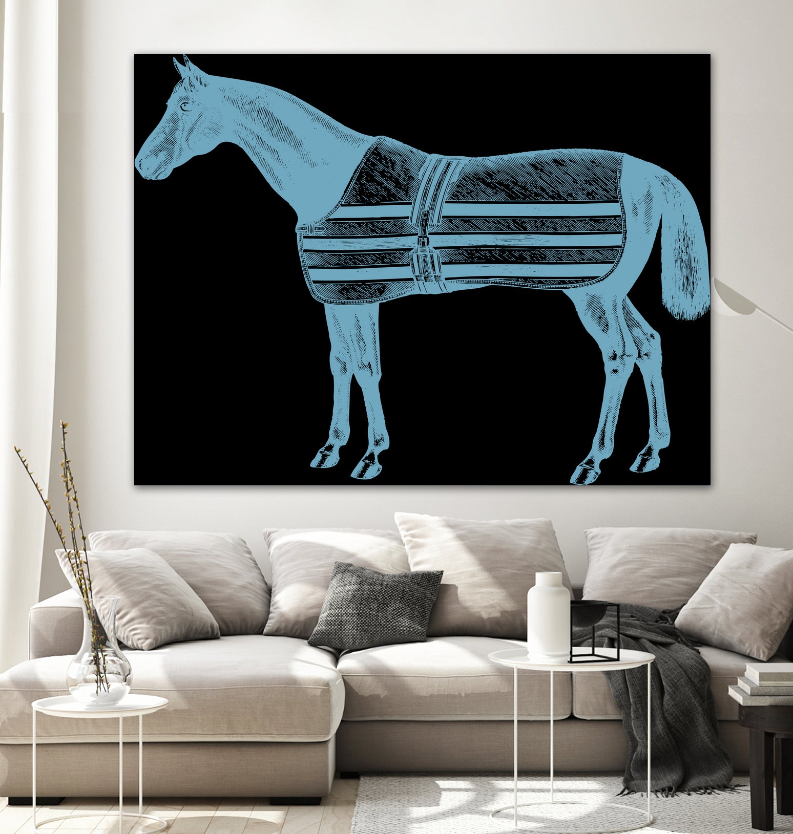 HORSE  LT BLUE by Thomas Fernez on GIANT ART - blue digital drawing