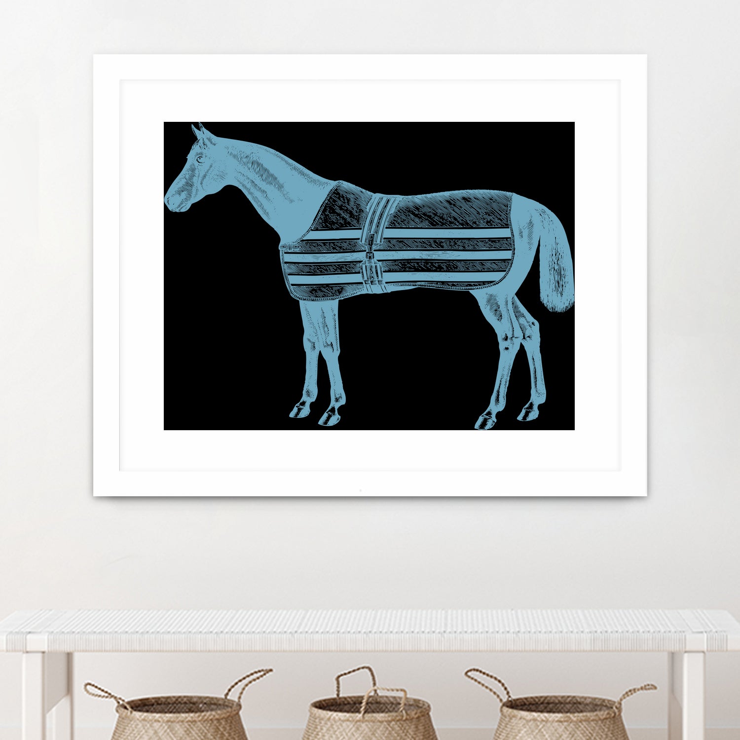 HORSE  LT BLUE by Thomas Fernez on GIANT ART - blue digital drawing