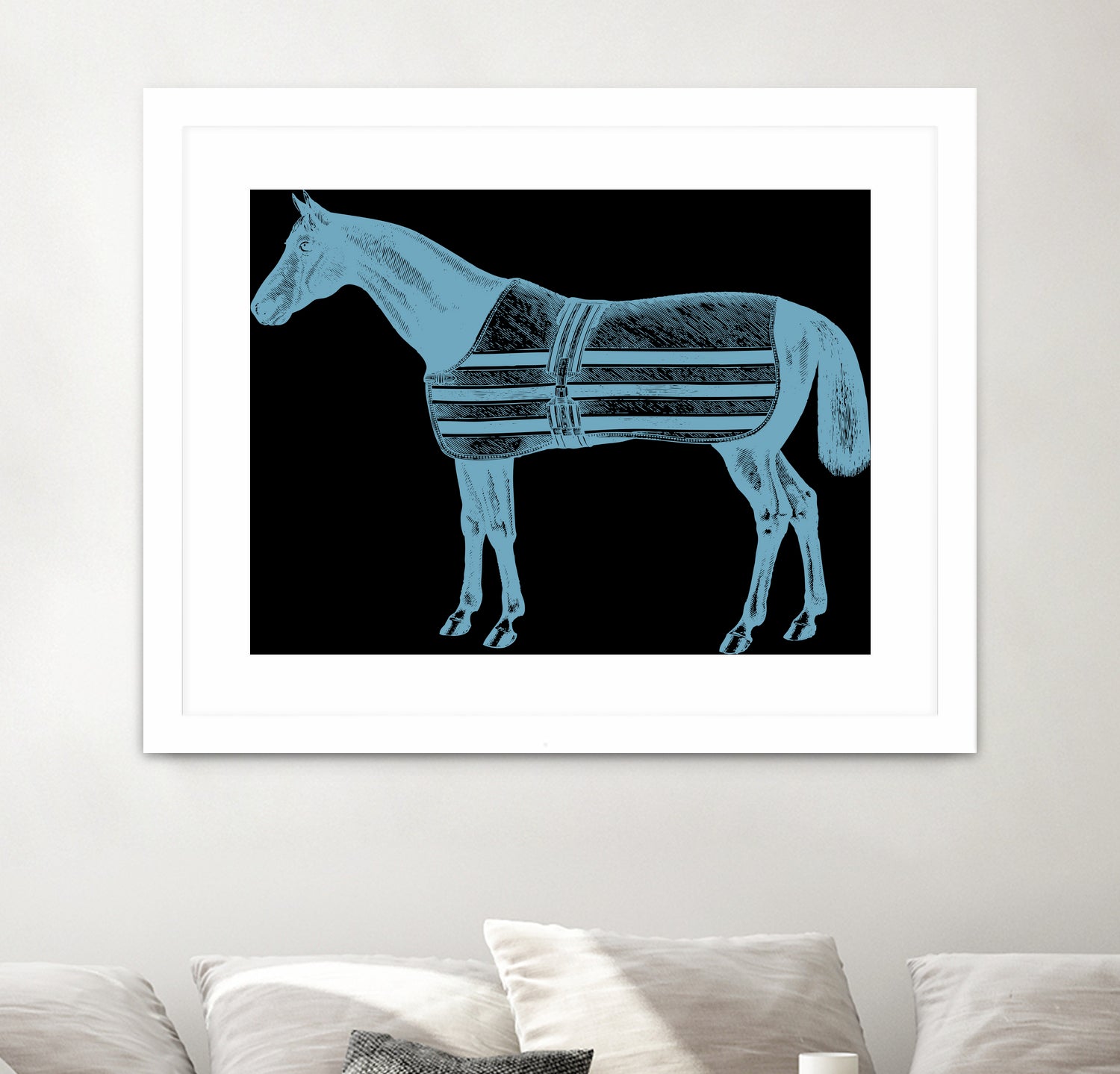 HORSE  LT BLUE by Thomas Fernez on GIANT ART - blue digital drawing