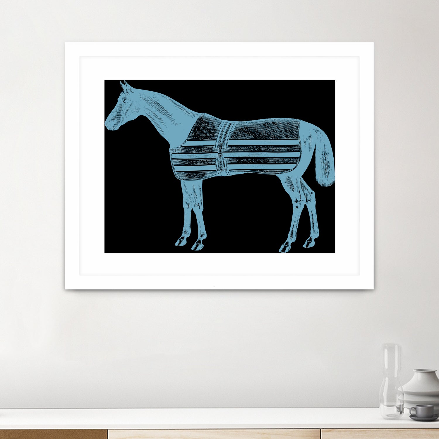 HORSE  LT BLUE by Thomas Fernez on GIANT ART - blue digital drawing