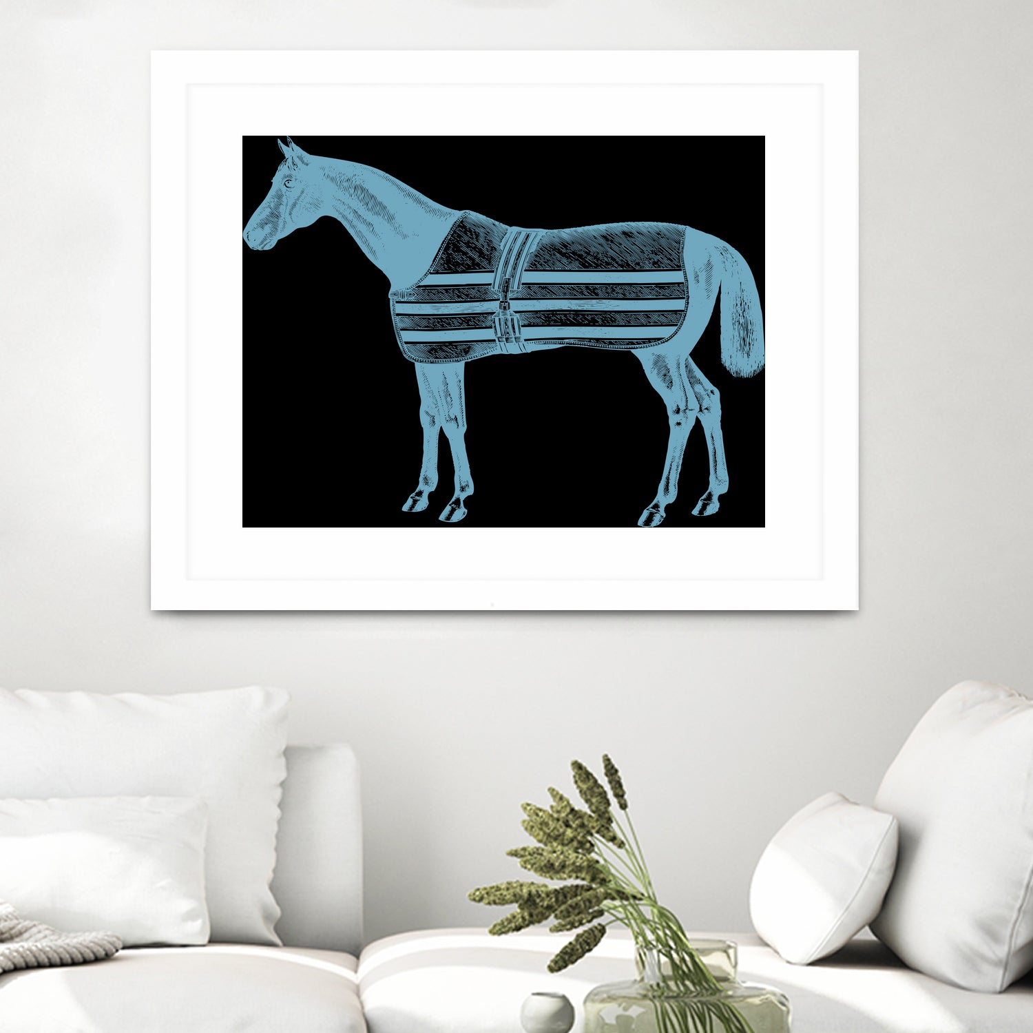 HORSE  LT BLUE by Thomas Fernez on GIANT ART - blue digital drawing