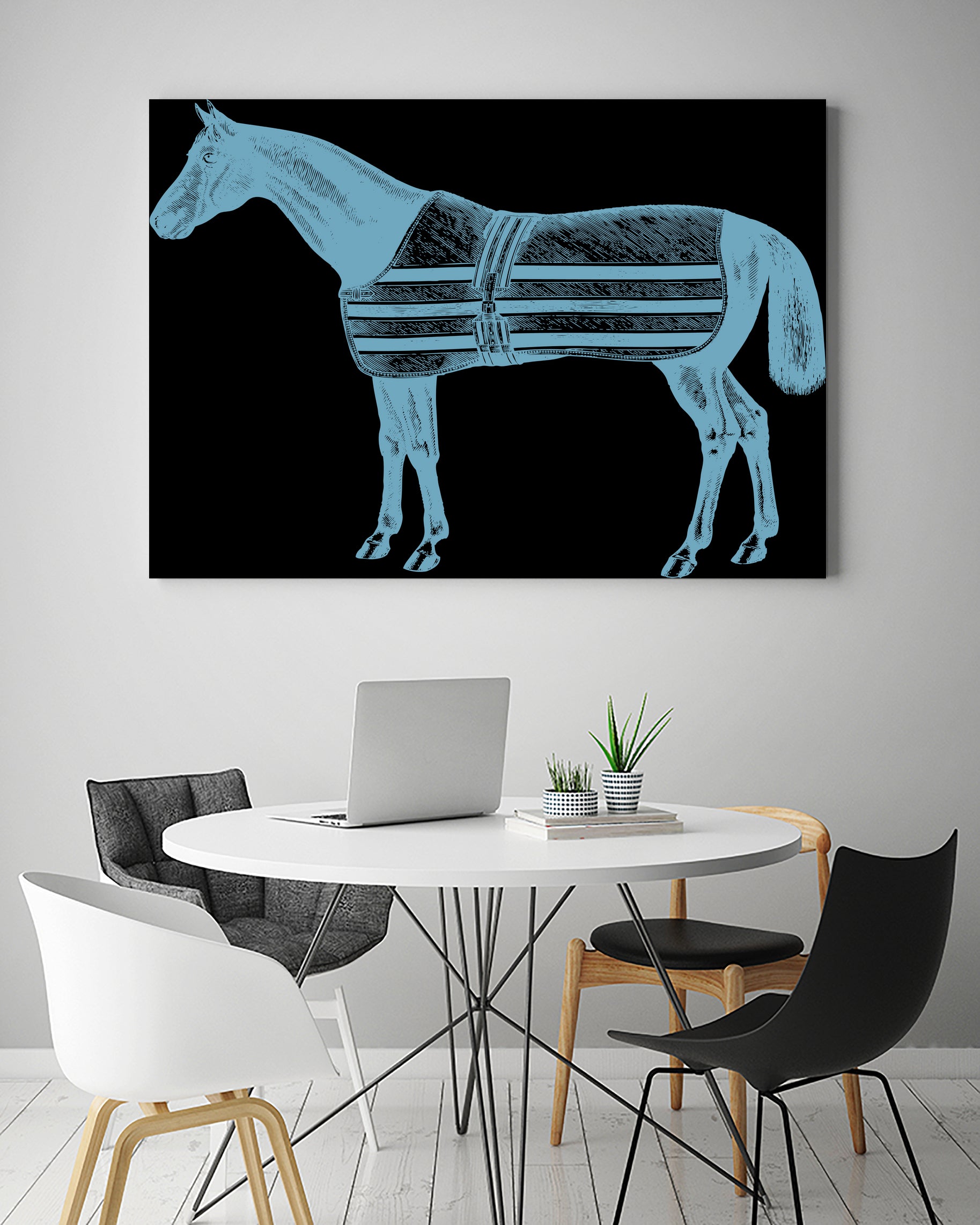 HORSE  LT BLUE by Thomas Fernez on GIANT ART - blue digital drawing