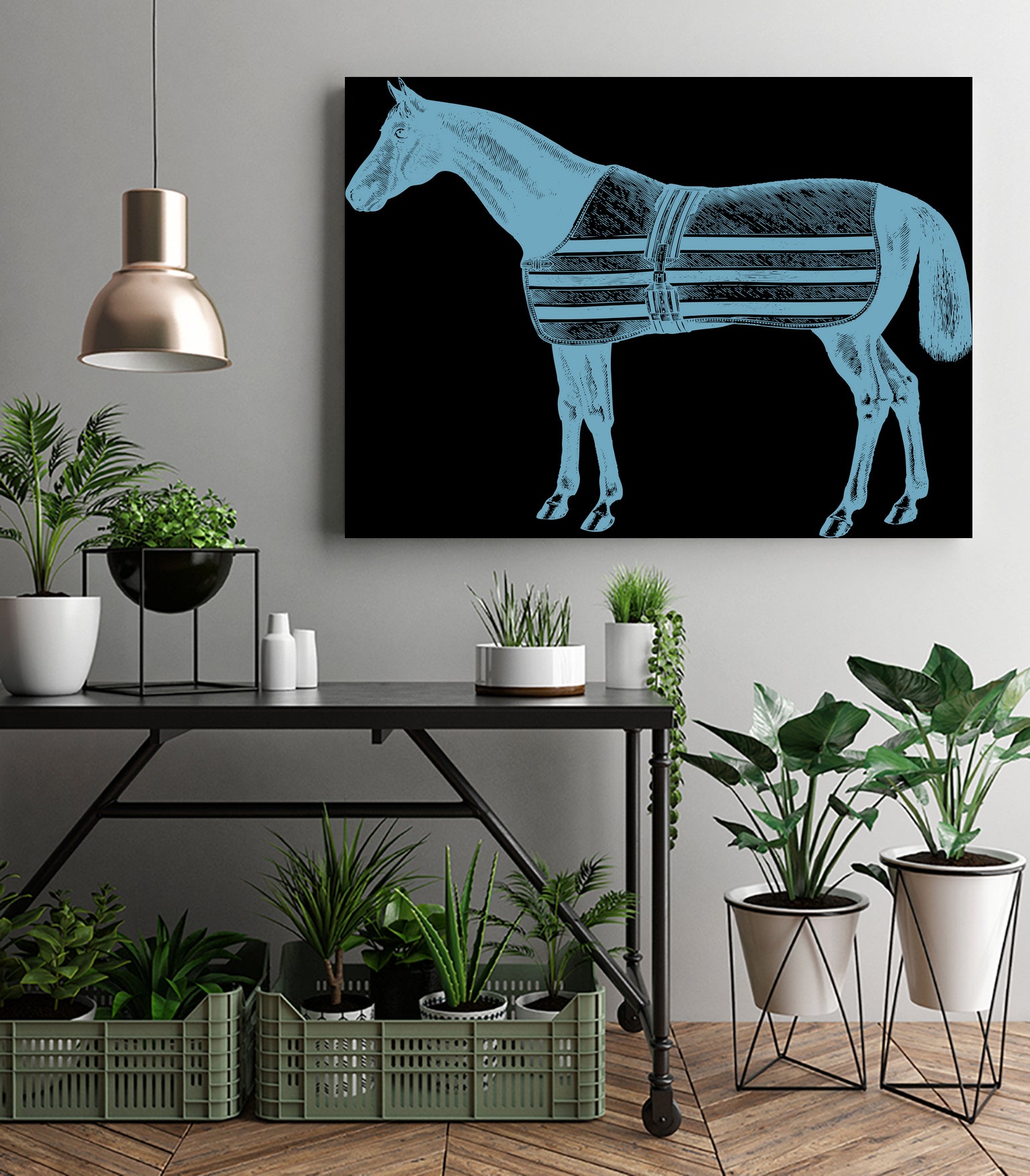 HORSE  LT BLUE by Thomas Fernez on GIANT ART - blue digital drawing