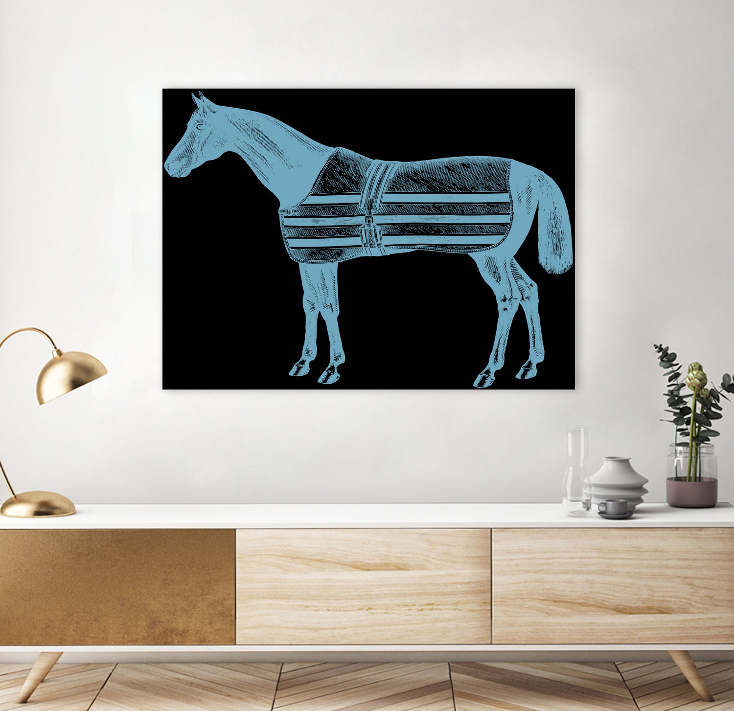 HORSE  LT BLUE by Thomas Fernez on GIANT ART - blue digital drawing