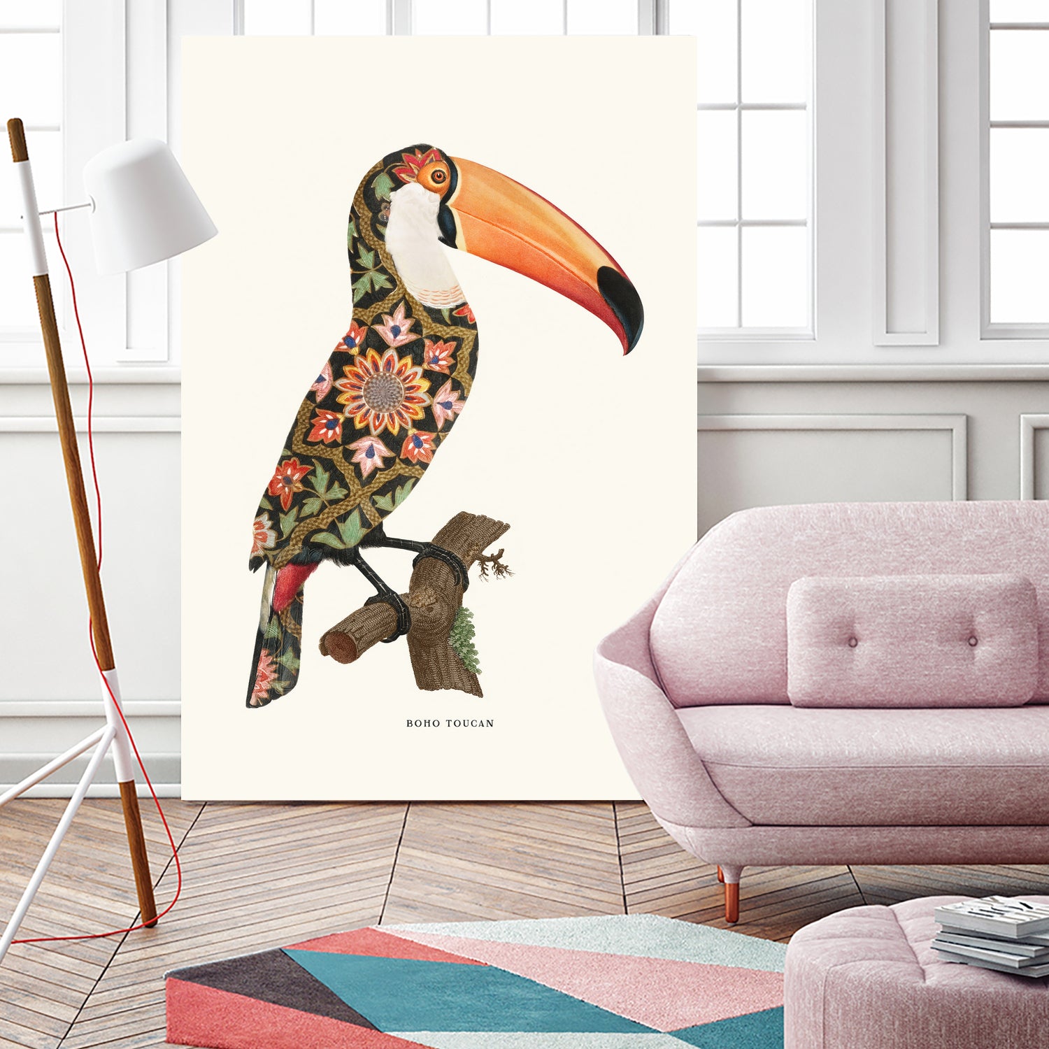 Boho Toucan by Jonas Loose on GIANT ART - orange digital drawing