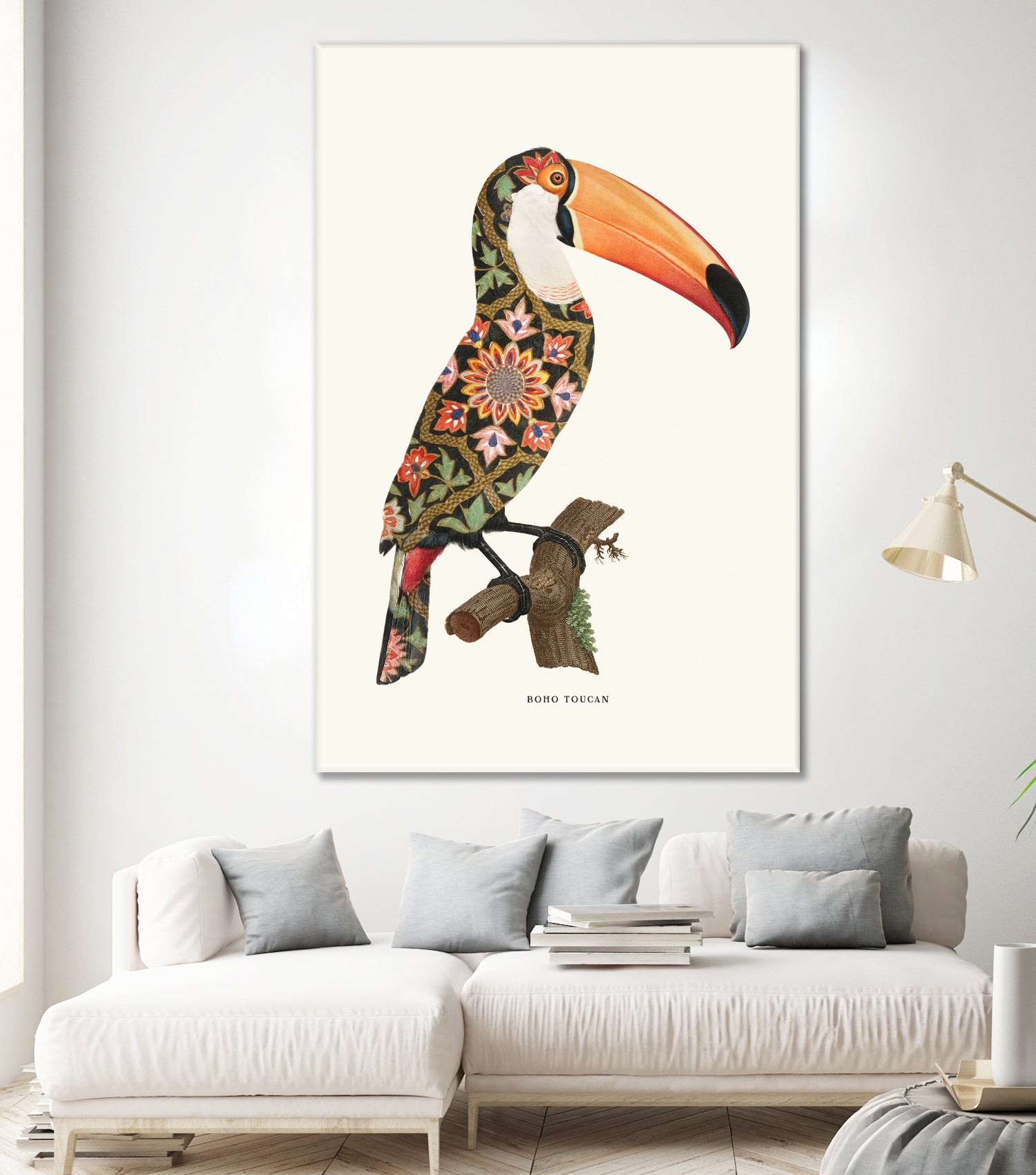 Boho Toucan by Jonas Loose on GIANT ART - orange digital drawing