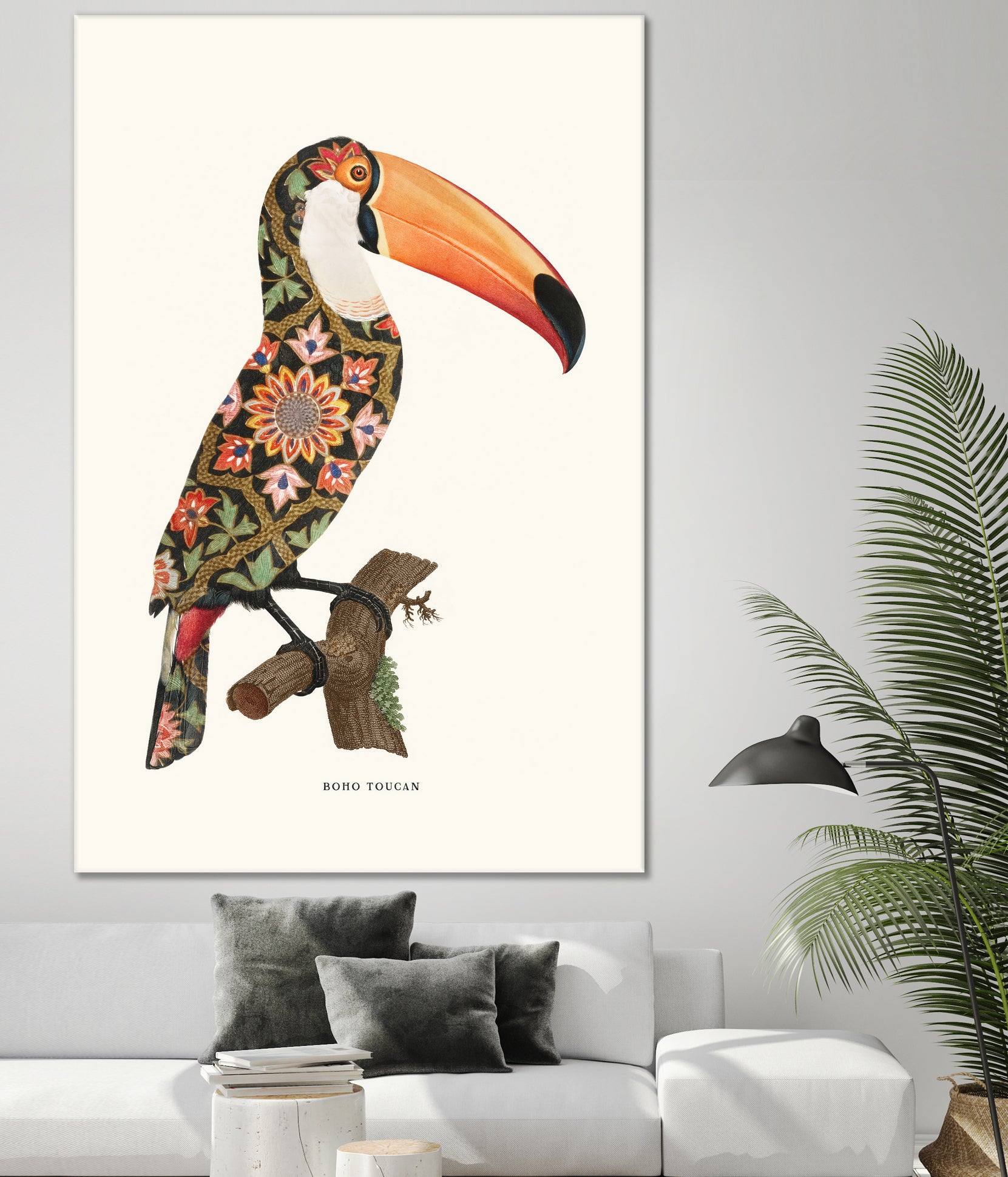 Boho Toucan by Jonas Loose on GIANT ART - orange digital drawing