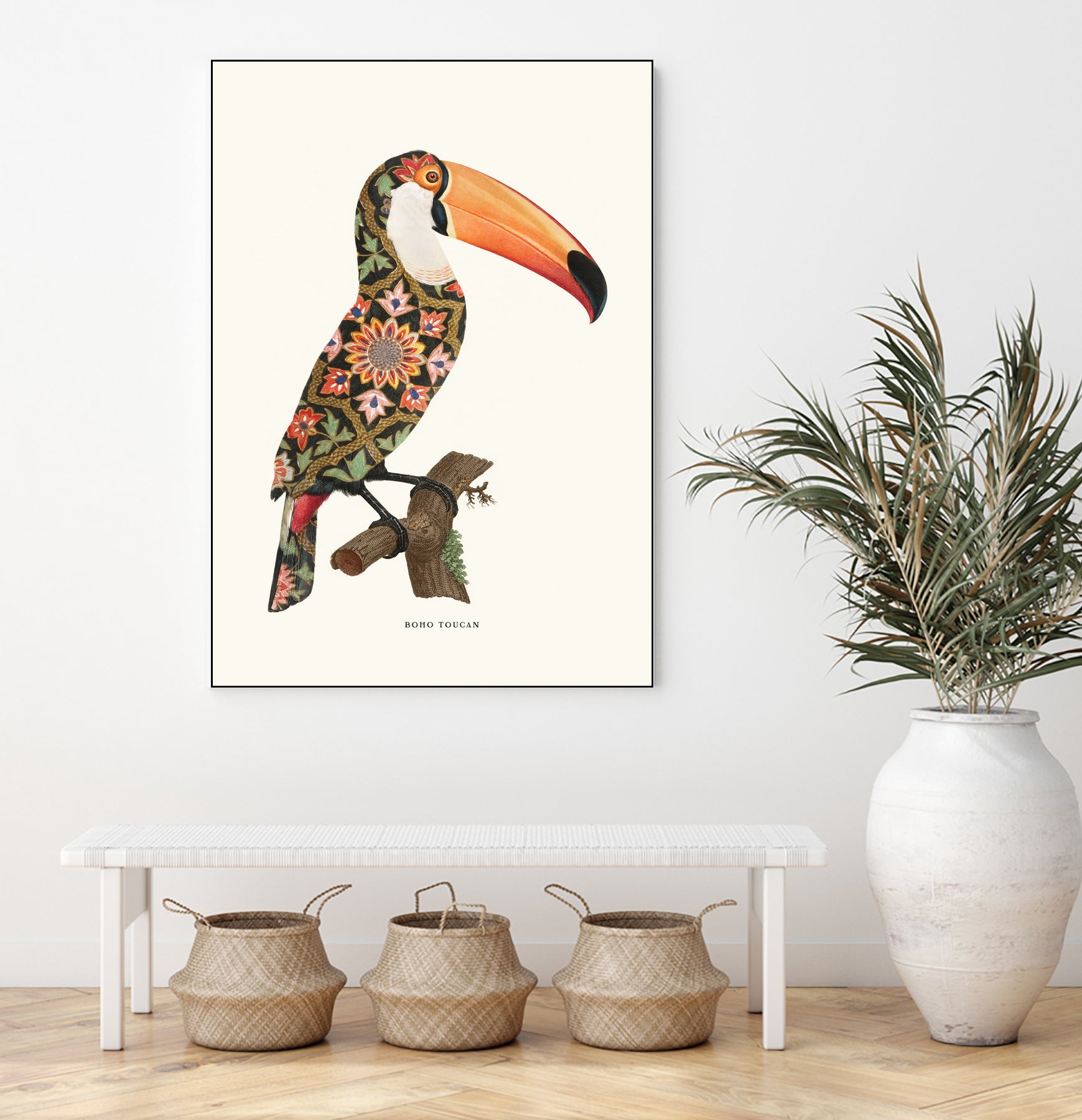 Boho Toucan by Jonas Loose on GIANT ART - orange digital drawing