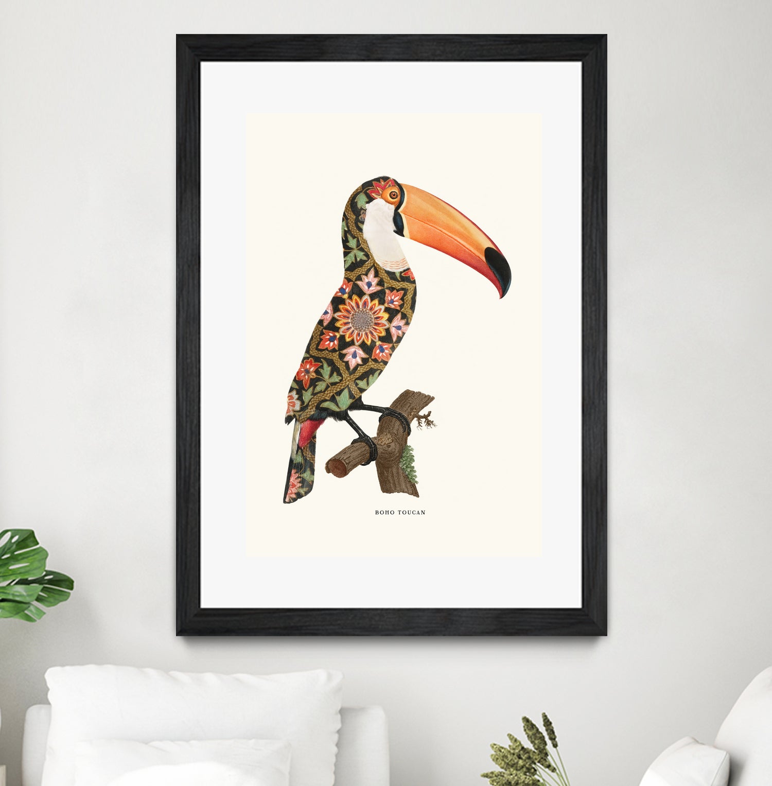 Boho Toucan by Jonas Loose on GIANT ART - orange digital drawing