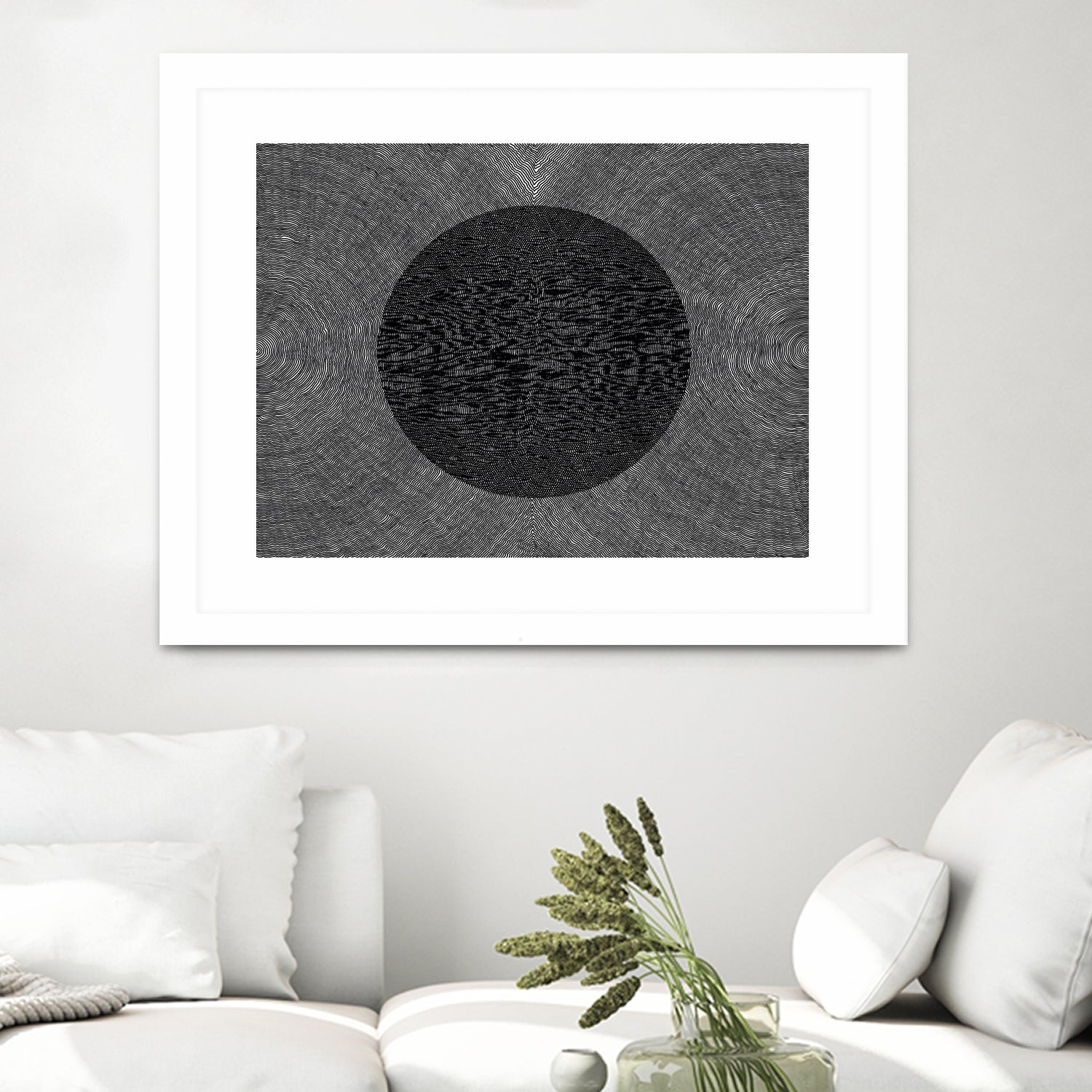 Constructive Interference Pattern by Victor Fitzsimons on GIANT ART - black digital drawing