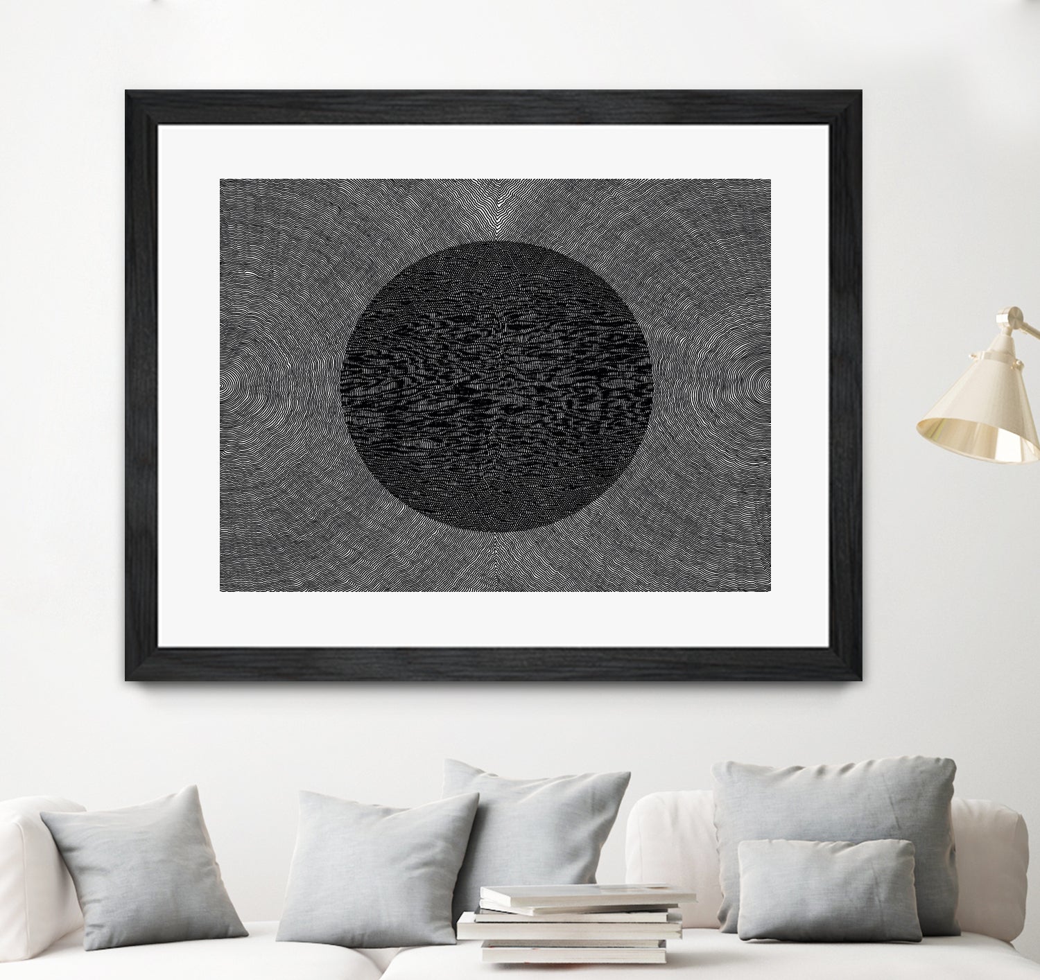 Constructive Interference Pattern by Victor Fitzsimons on GIANT ART - black digital drawing