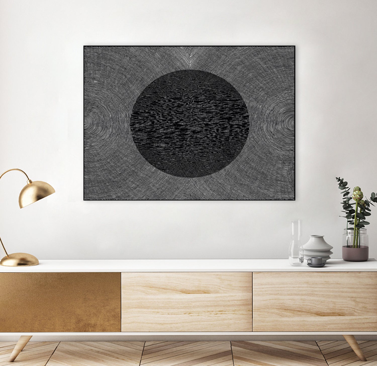 Constructive Interference Pattern by Victor Fitzsimons on GIANT ART - black digital drawing